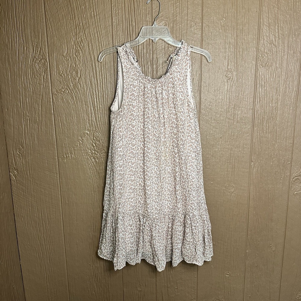 Anthropologie Natalie Flounced Tunic Dress‎ Size M Ruffle Floral Round Neck